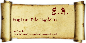 Engler Mátyás névjegykártya